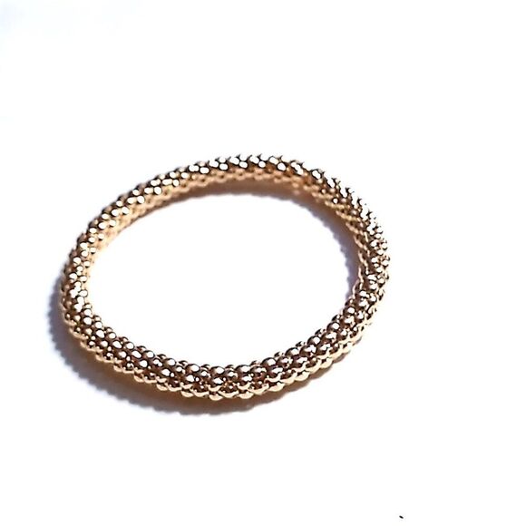 Gold-tone Beaded Stretch Bracelet Fits Wrist 6.5-7.25" - Picture 4 of 11
